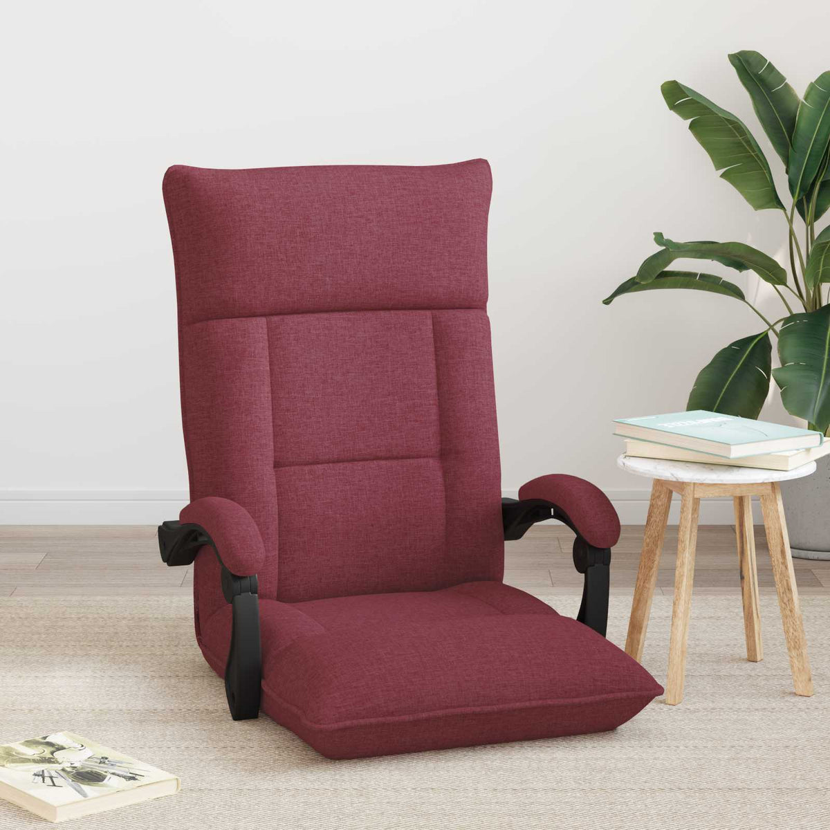 Vidaxl verstelbare vlo stoelen wijnrood stof