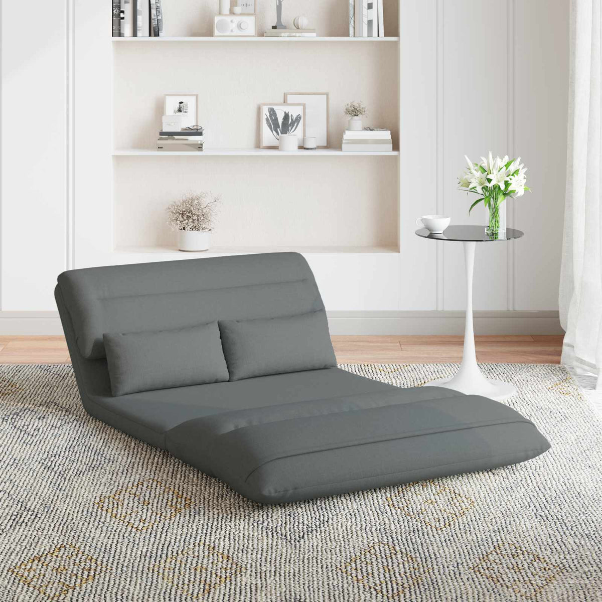 Vidaxl verstelbare vlo stoelen donkergrijs stof