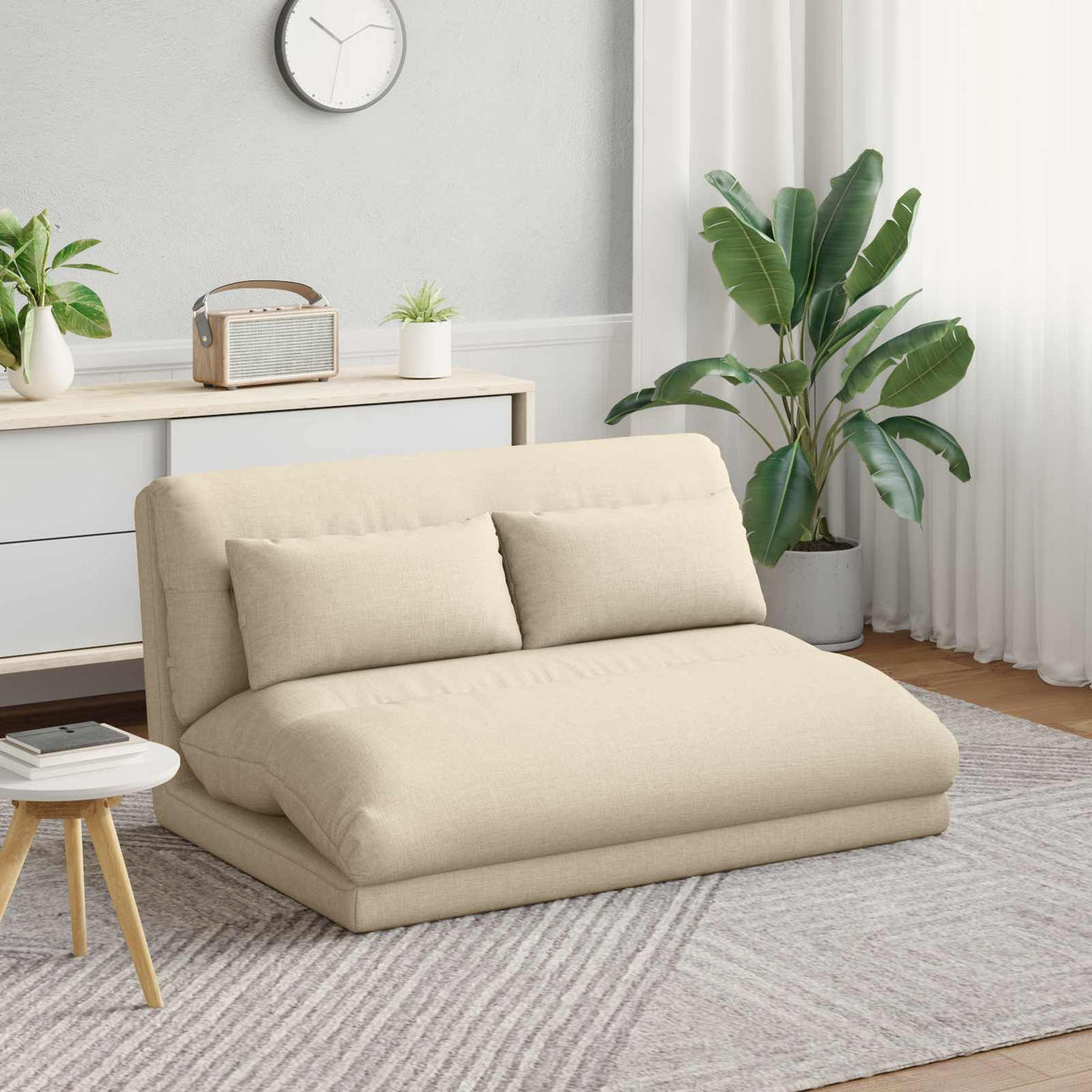 Vidaxl verstelbare vlo stoelen crèmekleurig stof