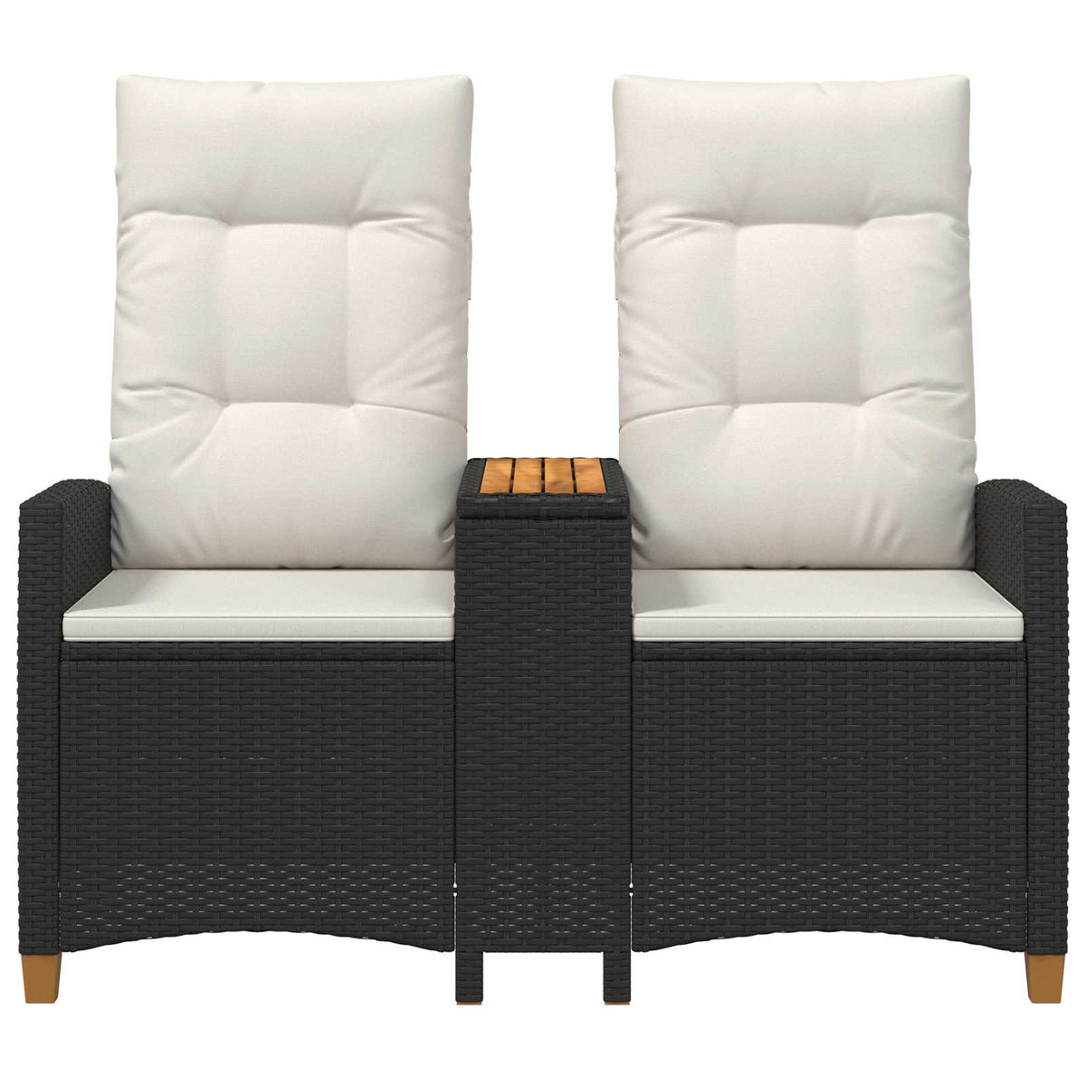 Vidaxl ligbank met tafel 2 -seater 126 x 65 x 112 cm poly rattan
