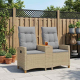 Vidaxl ligbank met tafel 2 -seater 126 x 65 x 112 cm poly rattan