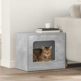 Vidaxl kattenhuis betongrijs 51 x 30 x 42,5 cm bewerkt hout