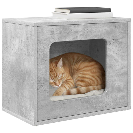 Vidaxl kattenhuis betongrijs 51 x 30 x 42,5 cm bewerkt hout