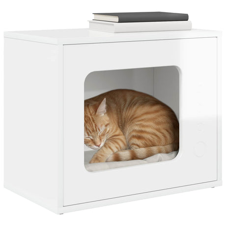 Vidaxl kattenhuis hoogglans wit 51 x 30 x 42,5 cm bewerkt hout
