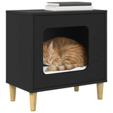 Vidaxl kattenhuis zwart 51 x 30 x 52 cm bewerkt hout