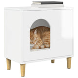 Vidaxl kattenhuis glanzend wit 51 x 30 x 52 cm bewerkt hout