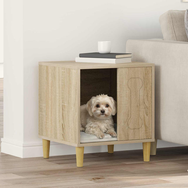 Vidaxl hondenhuis sonoma eiken 44 x 42 x 49 cm bewerkt hout