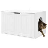 Vidaxl kattenhuis wit 85 x 55 x 50,5 cm bewerkt hout