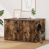 Vidaxl kattenhuis gerookt eiken 85 x 55 x 50,5 cm bewerkt hout