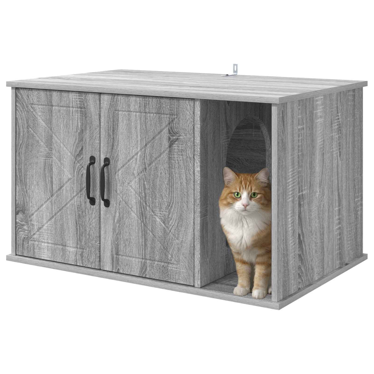Vidaxl kattenhuis grijs sonoma 85 x 55 x 50,5 cm bewerkt hout