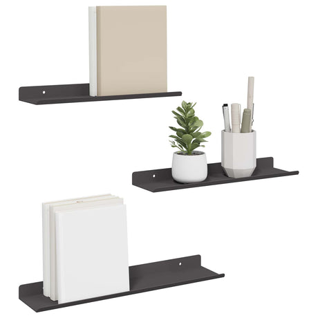 Vidaxl drijvende plank 3 st zwart 40 x 9 x 2,5 cm staal