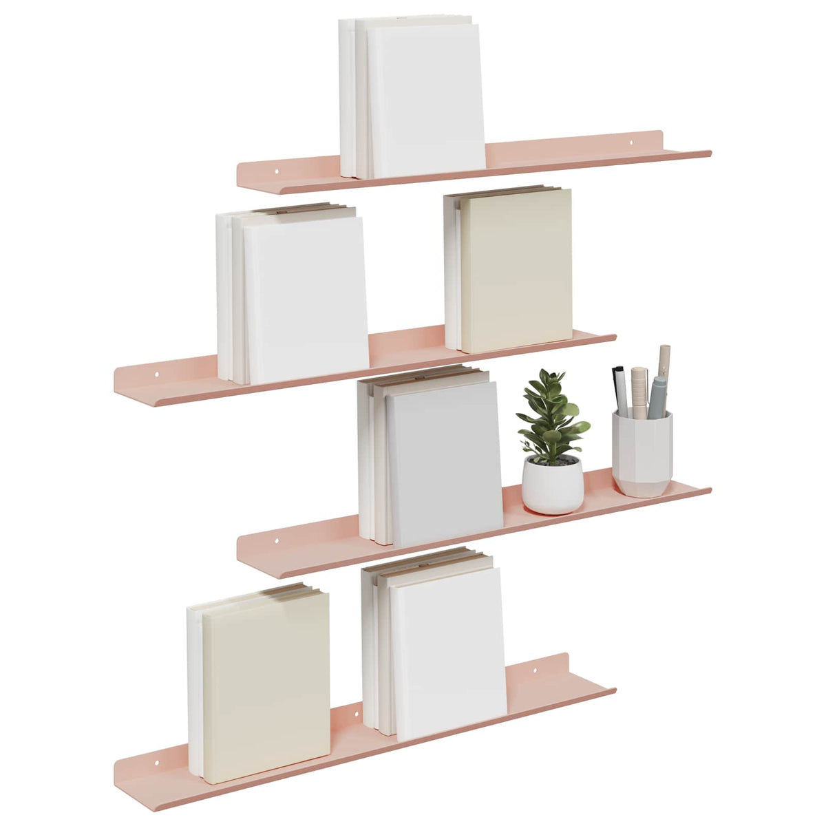 Vidaxl drijvende plank 4 st roze 60 x 8,5 x 2,5 cm staal