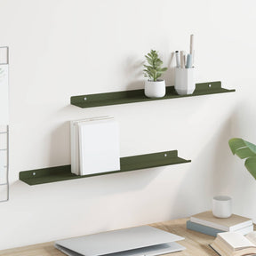 Vidaxl drijvende plank 2 st olijf groen 60 x 8,5 x 2,5 cm staal