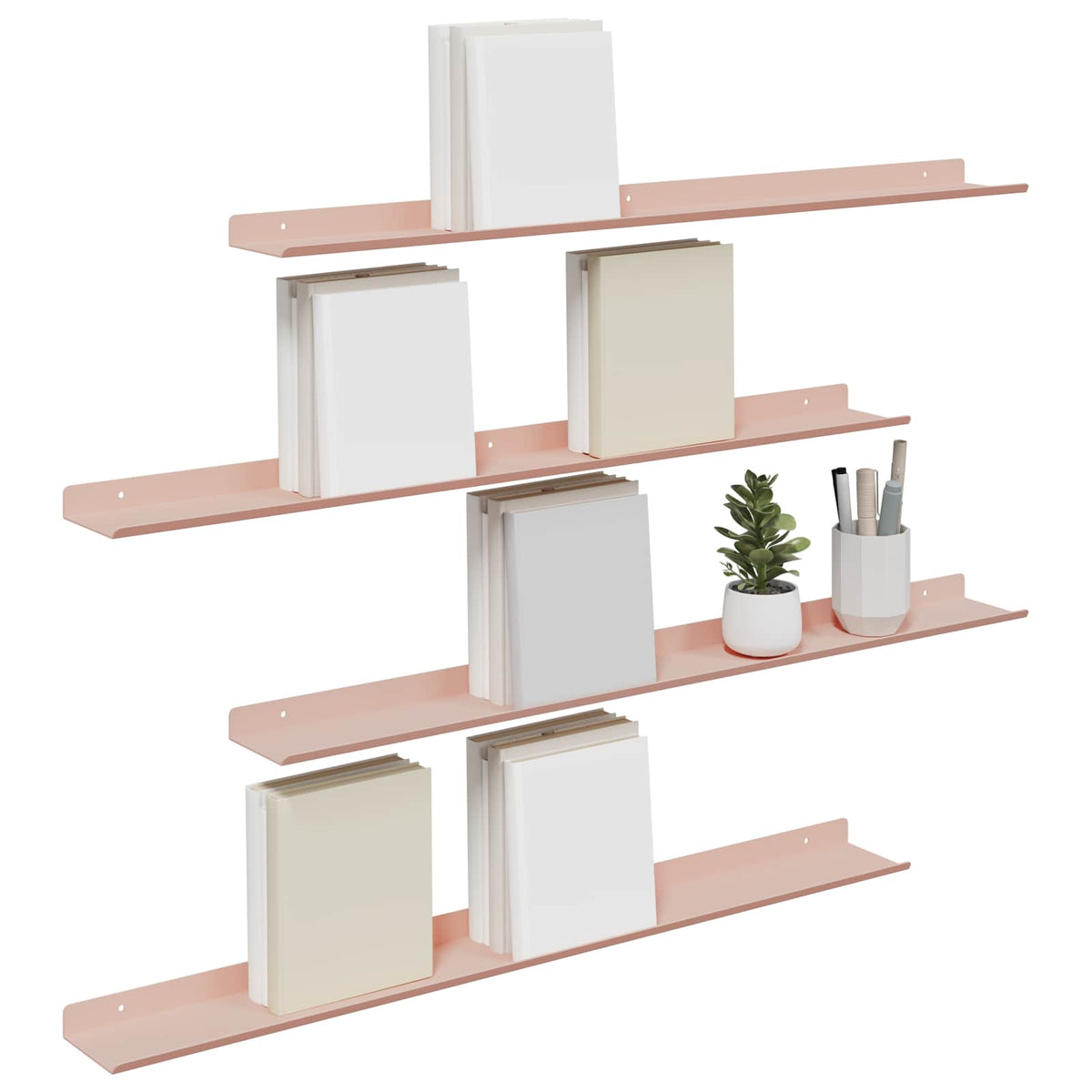 Vidaxl drijvende plank 4 st roze 80 x 9 x 2,5 cm staal