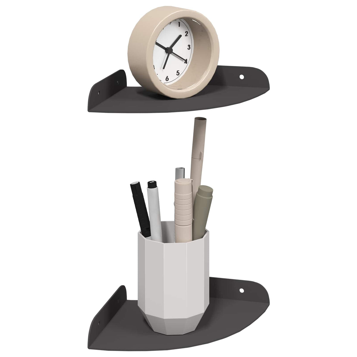 Vidaxl hoek vloeiende plank 2 st zwart 15 x 15 x 2 cm