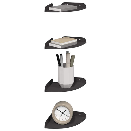 Vidaxl hoek vloeiende plank 4 st zwart 15 x 15 x 2 cm