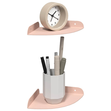 Vidaxl hoek vloeiende plank 2 st roze 15 x 15 x 2 cm