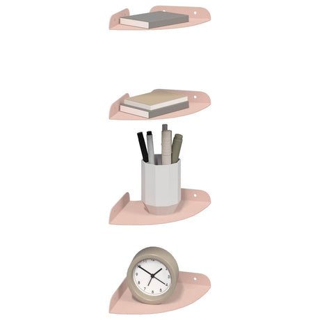 Vidaxl hoek vloeiende plank 4 st roze 15 x 15 x 2 cm
