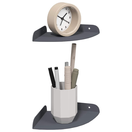Vidaxl hoek vloeiende plank 2 st antraciet 15 x 15 x 2 cm