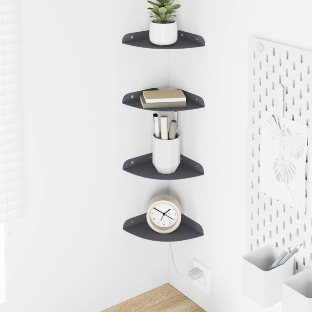 Vidaxl hoek vloeiende plank 4 st antraciet 15 x 15 x 2 cm