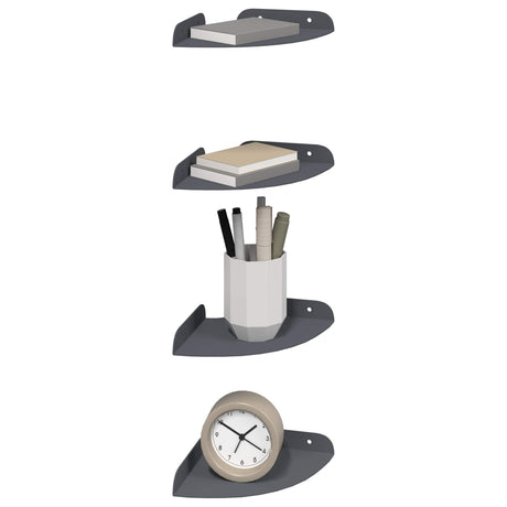 Vidaxl hoek vloeiende plank 4 st antraciet 15 x 15 x 2 cm