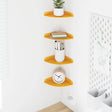 Vidaxl hoek vloeiende plank 4 st mosterdgeel 15 x 15 x 2 cm
