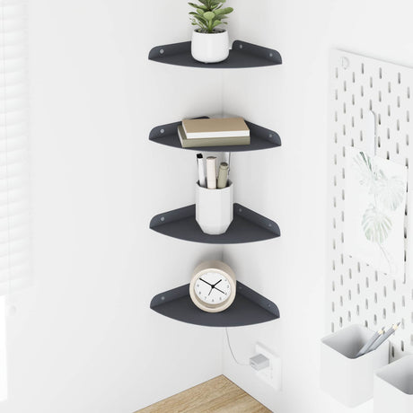 Vidaxl hoek vloeiende plank 4 st antraciet 18 x 18 x 2 cm
