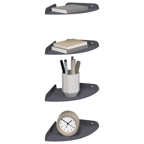 Vidaxl hoek vloeiende plank 4 st antraciet 18 x 18 x 2 cm