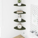 Vidaxl hoek vloeiende plank 4 st olijf groen 18 x 18 x 2 cm