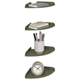 Vidaxl hoek vloeiende plank 4 st olijf groen 18 x 18 x 2 cm