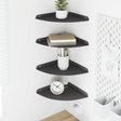 Vidaxl hoek vloeiende plank 4 st zwart 24 x 24 x 2 cm