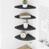 Vidaxl hoek vloeiende plank 4 st zwart 24 x 24 x 2 cm