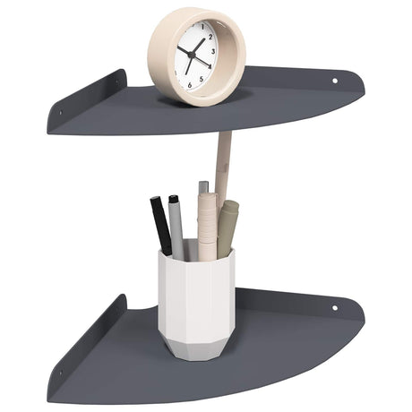 Vidaxl hoek vloeiende plank 2 st antraciet 24 x 24 x 2 cm