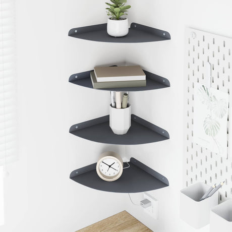 Vidaxl hoek vloeiende plank 4 st antraciet 24 x 24 x 2,3 cm