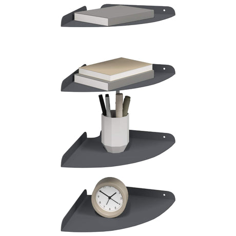 Vidaxl hoek vloeiende plank 4 st antraciet 24 x 24 x 2,3 cm