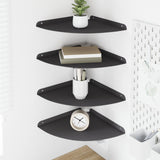 Vidaxl hoek vloeiende plank 4 st zwart 30 x 30 x 2 cm