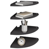 Vidaxl hoek vloeiende plank 4 st zwart 30 x 30 x 2 cm
