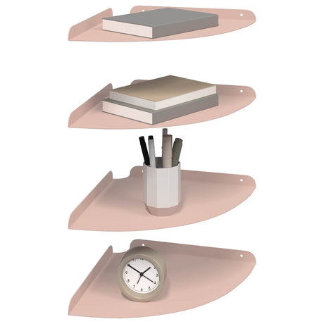Vidaxl hoek vloeiende plank 4 st roze 30 x 30 x 2 cm