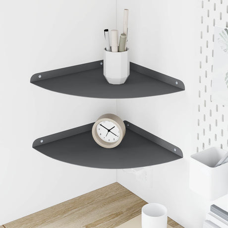 Vidaxl hoek vloeiende plank 2 st antraciet 30 x 30 x 2 cm
