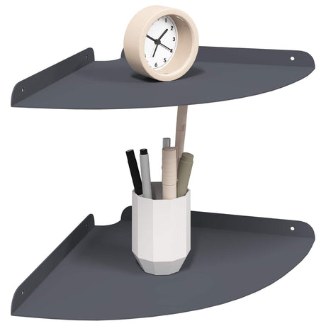 Vidaxl hoek vloeiende plank 2 st antraciet 30 x 30 x 2 cm