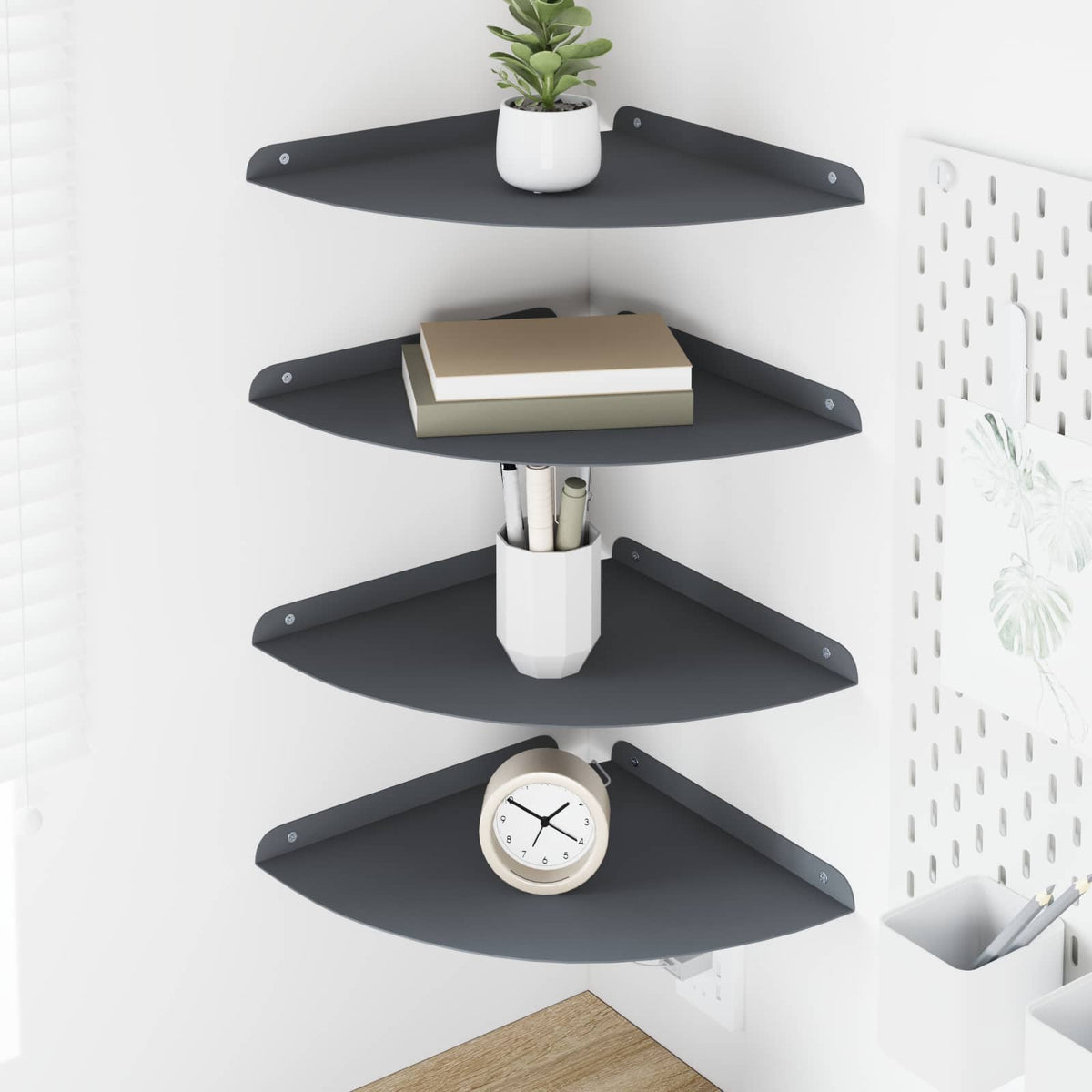 Vidaxl hoek vloeiende plank 4 st antraciet 30 x 30 x 2 cm