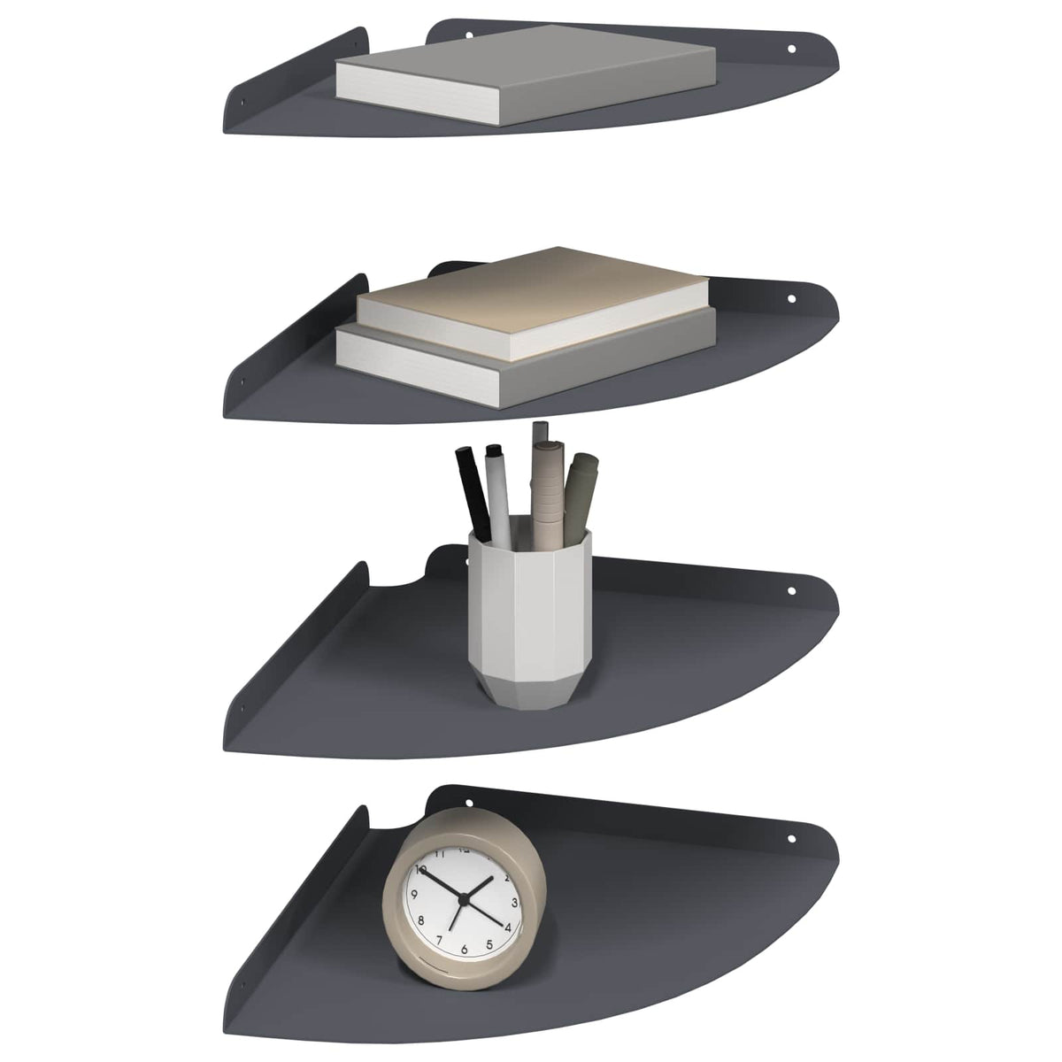 Vidaxl hoek vloeiende plank 4 st antraciet 30 x 30 x 2 cm