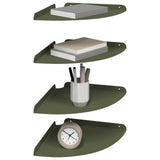 Vidaxl hoek vloeiende plank 4 st olijfgroen 30 x 30 x 2 cm