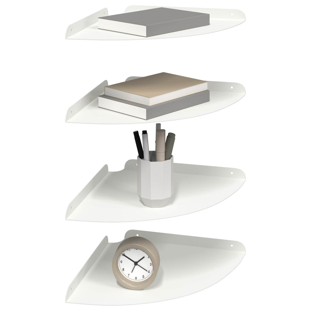 Vidaxl hoek vloeiende plank 4 st wit 30 x 30 x 2 cm