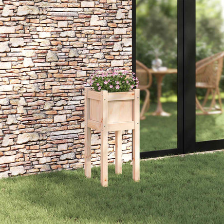 Vidaxl plantenbak natuur 31 x 31 x 70 cm massief grenenhout