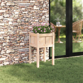 Vidaxl plantenbak natuur 40 x 40 x 70 cm massief grenenhout