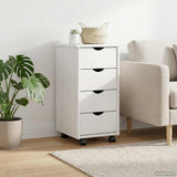 Vidaxl rolling kast 34 x 39 x 65,5 cm massief vurenhout wit