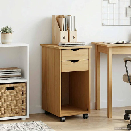 Vidaxl rolling kast 34 x 39 x 65,5 cm massief grenenhout honingbruin