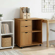 Vidaxl rolling kast 63,5 x 39 x 65,5 cm massief vurenhout honingbruin