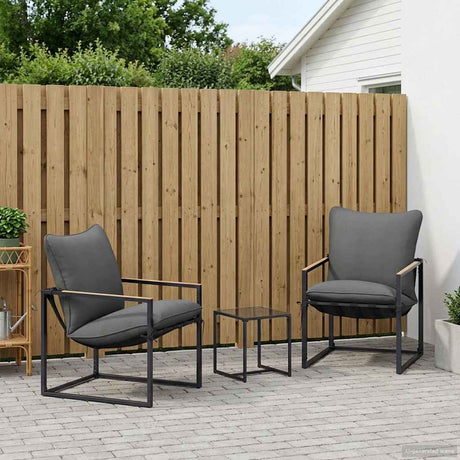Vidaxl tuinbankenset 3 st zwart en anthraciet staal